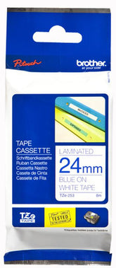 BROTHER TZE-345 Label Printer Tape, Adhesive-Laminated, White on Black, 8 m x 18 mm